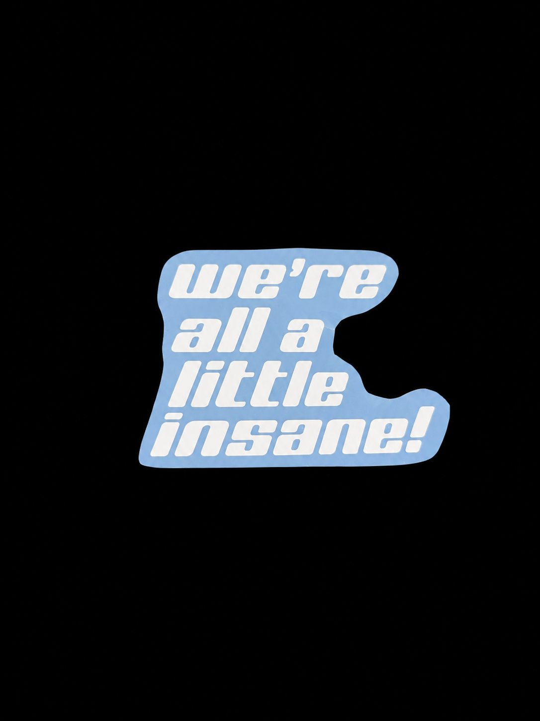 we're all a little insane! slap sticker