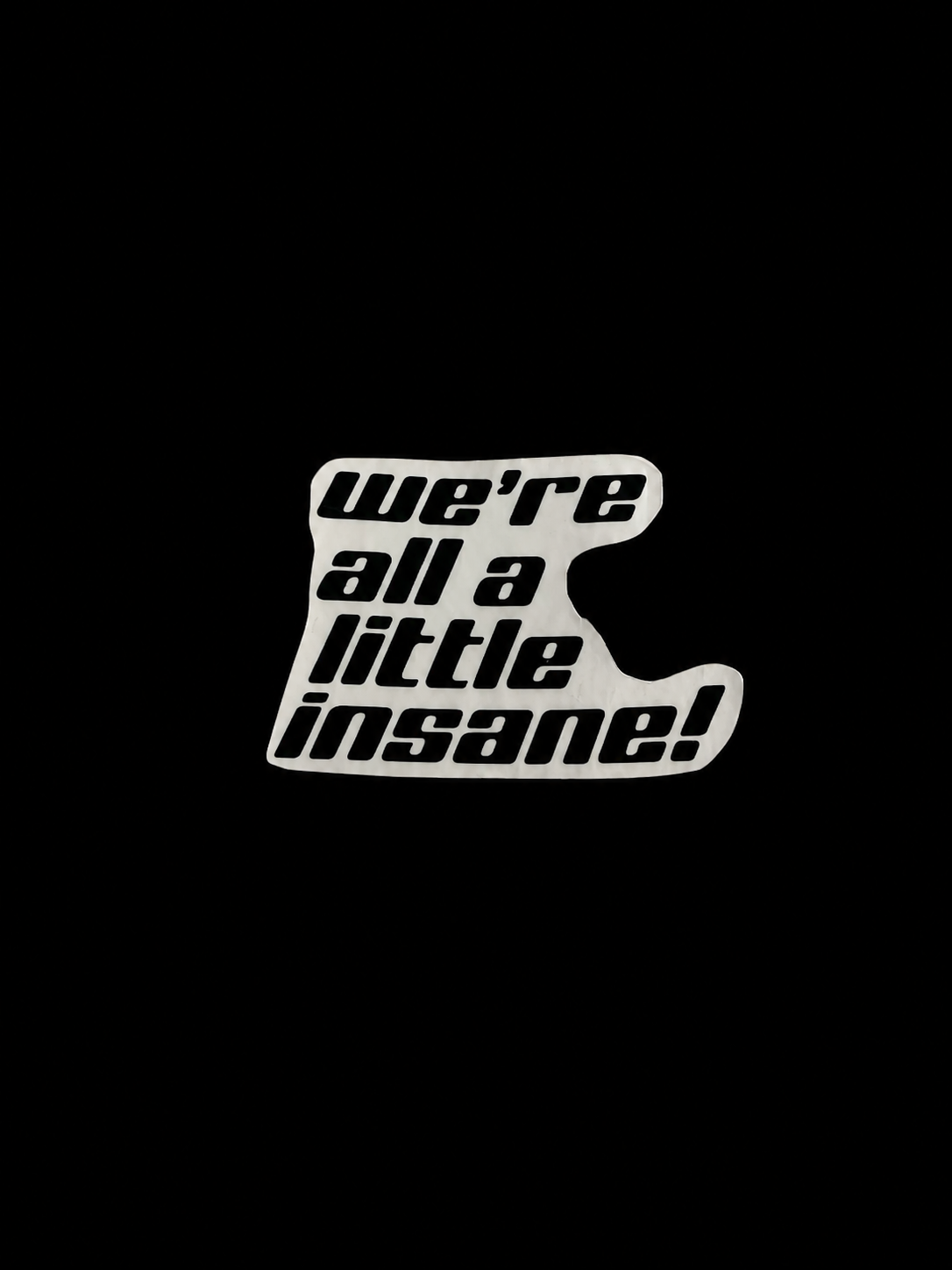 we're all a little insane! slap sticker
